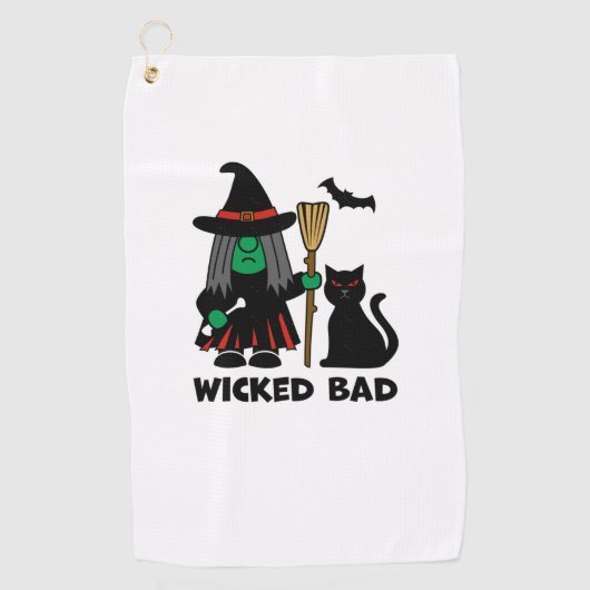 Serviette De Golf Wicked Bad Gnome Witch (Devant)