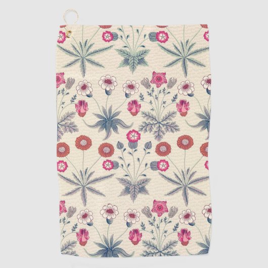 Serviette De Golf William Morris Daisy Motif floral Orange rouge (Devant)