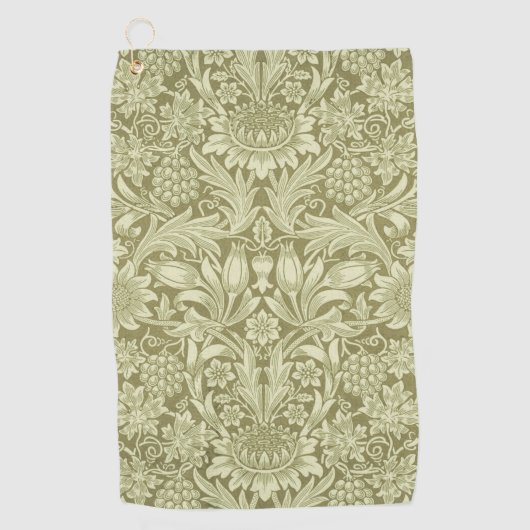 Serviette De Golf William Morris Fleur verte tournesol (Devant)