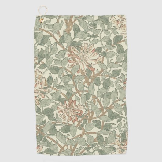 Serviette De Golf William Morris Honeysuckle Vert Floral (Devant)