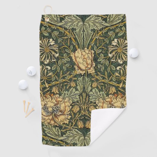 Serviette De Golf William Morris Honeysuckle Vert Floral (En situation)