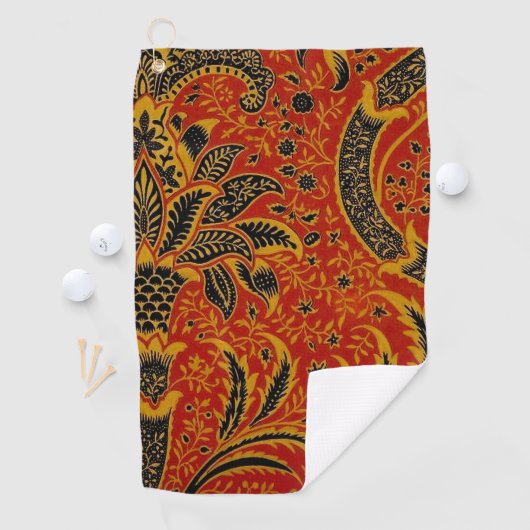 Serviette De Golf William Morris Inde Floral rouge (En situation)