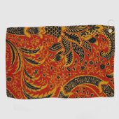 Serviette De Golf William Morris India Rouge Floral Vintage Classiqu (Horizontal)