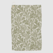 Serviette De Golf William Morris Thistle Sage Green Motif (Devant)