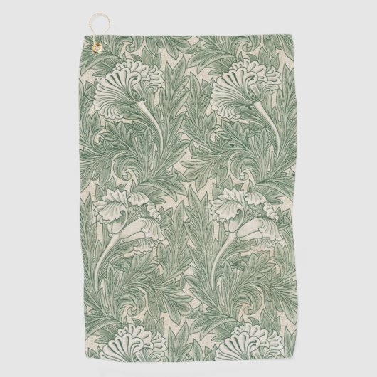 Serviette De Golf William Morris tulip fond textile vert (Devant)