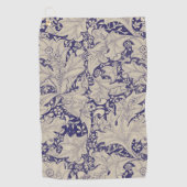 Serviette De Golf William Morris Wallflower bleu damas floral (Devant)