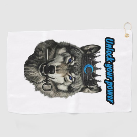 Serviette De Golf wolf king unlock your power (Horizontal)