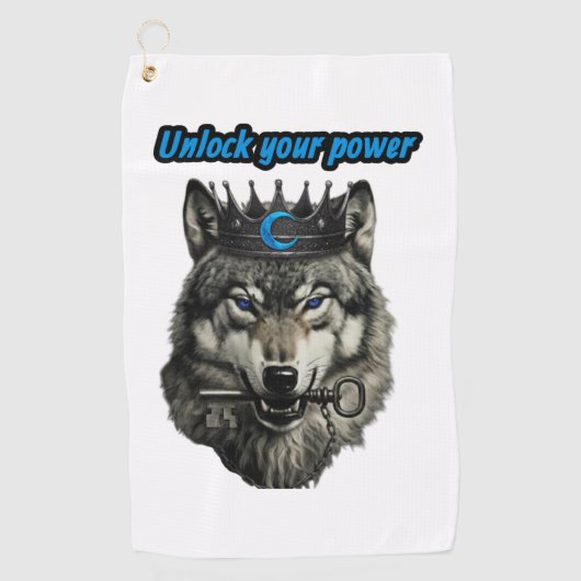 Serviette De Golf wolf king unlock your power (Devant)