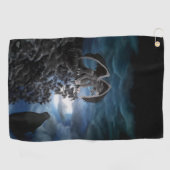 Serviette De Golf Wolf Moon - Wolf avec Golem (Horizontal)