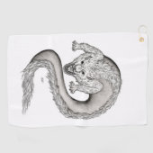Serviette De Golf Wolfdragon design noir et blanc (Horizontal)