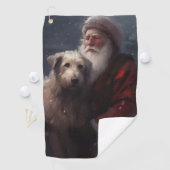 Serviette De Golf Wolfhound avec Noël Festif du Père Noël (En situation)