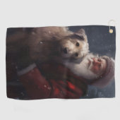 Serviette De Golf Wolfhound avec Noël Festif du Père Noël (Horizontal)