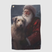 Serviette De Golf Wolfhound avec Noël Festif du Père Noël (Devant)