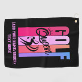Serviette De Golf Women's GOLF QUEEN Nom personnalisé (Horizontal)