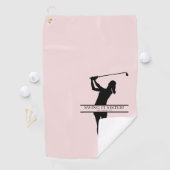 Serviette De Golf Womens Golf Silhouette Personalized Monogram City (En situation)
