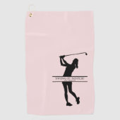 Serviette De Golf Womens Golf Silhouette Personalized Monogram City (Devant)
