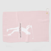 Serviette De Golf Womens Golf Silhouette Personalized Monogram City (Horizontal)