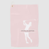 Serviette De Golf Womens Golf Silhouette Personalized Monogram City (Devant)