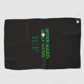 Serviette De Golf Work Hard Golf Hard Monogram Initial Retro Green (Horizontal)