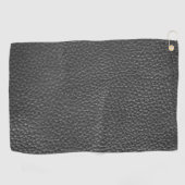 Serviette De Golf Worn Black Faux Leather (Horizontal)