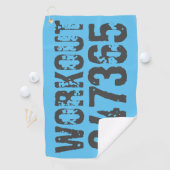 Serviette De Golf Worn out and scratched text Workout 247365 blue (En situation)