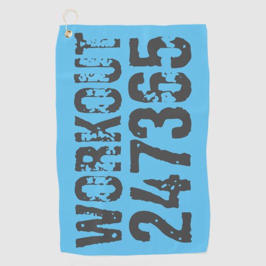 Serviette De Golf Worn out and scratched text Workout 247365 blue (Devant)