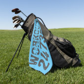 Serviette De Golf Worn out and scratched text Workout 247365 blue (Vert)