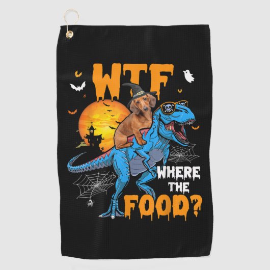 Serviette De Golf WTF Où La Nourriture Halloween Dachshund Chien T-R (Devant)