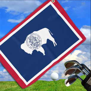 Serviette De Golf Wyoming Flag & Wyoming State USA Golf /sports fans
