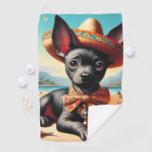 Serviette De Golf Xoloitzcuintle vintage (En situation)