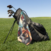 Serviette De Golf Xoloitzcuintle vintage (Vert)