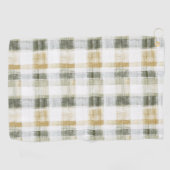 Serviette De Golf Yellow Green White Plaid Stripes (Horizontal)