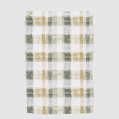 Serviette De Golf Yellow Green White Plaid Stripes (Devant)