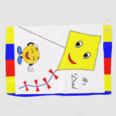 Serviette de golf Yellow Kite #1 Papa (Horizontal)