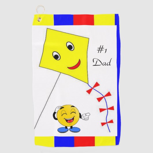 Serviette de golf Yellow Kite #1 Papa (Devant)