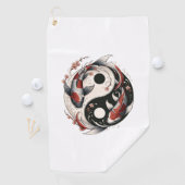 Serviette De Golf Yin Et Yang Poisson Japonais Koi (En situation)
