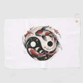 Serviette De Golf Yin Et Yang Poisson Japonais Koi (Horizontal)