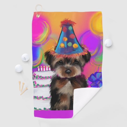 SERVIETTE DE GOLF YORKIE POO (En situation)
