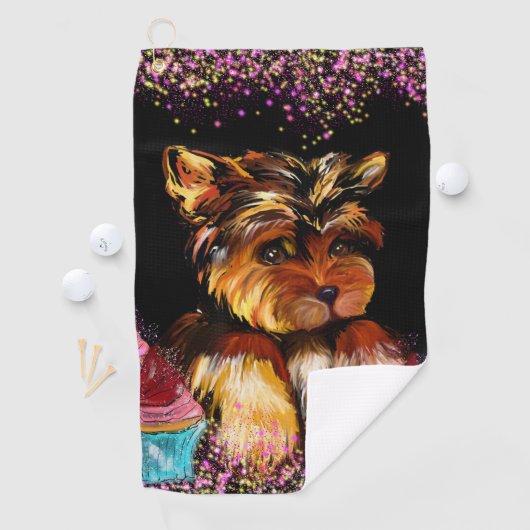 Serviette De Golf Yorkie Poo (En situation)