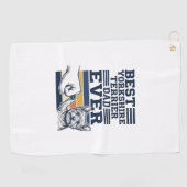 Serviette De Golf Yorkshire Terrier Dad Fist Bump Vintage Vector Des (Horizontal)