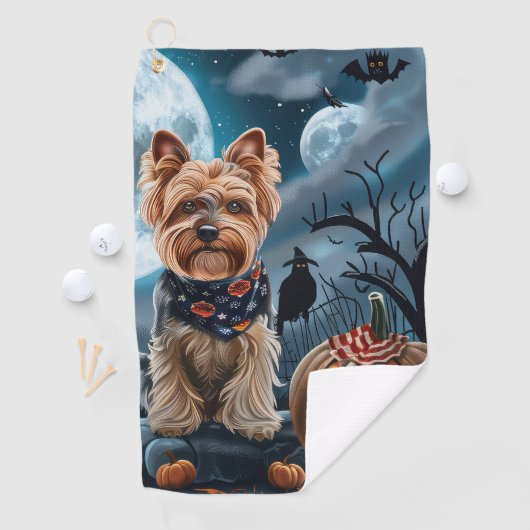 Serviette De Golf Yorkshire Terrier Halloween Éffrayant (En situation)