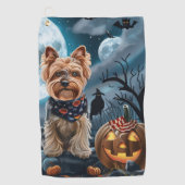 Serviette De Golf Yorkshire Terrier Halloween Éffrayant (Devant)