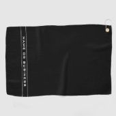 Serviette De Golf Your Custom Text & Modern Stripes | Black & White (Horizontal)