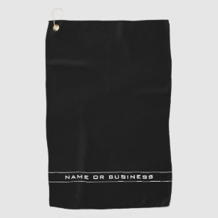 Serviette De Golf Your Custom Text & Modern Stripes Black & White