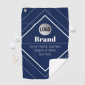 Serviette De Golf Your Logo & Customizable Modern Design | Navy Blue (En situation)