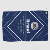 Serviette De Golf Your Logo & Customizable Modern Design | Navy Blue (Horizontal)
