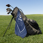 Serviette De Golf Your Logo & Customizable Modern Design | Navy Blue (Vert)