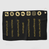 SERVIETTE DE GOLF YOUTUBE CHANNEAU DES MÉDIAS SOCIAUX GESTES (Horizontal)