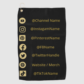 SERVIETTE DE GOLF YOUTUBE CHANNEAU DES MÉDIAS SOCIAUX GESTES