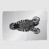 Serviette De Golf Zebra Head sur Silver (Horizontal)